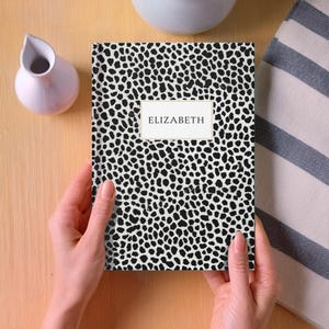 Personalized Leopard Print Journal: Custom Name Hardcover Notebook