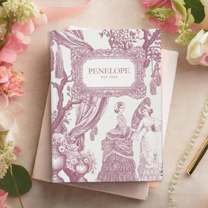 Personalisiertes französisches Toile Notizbuch: Individuelles Name Journal, Cottagecore Geschenk