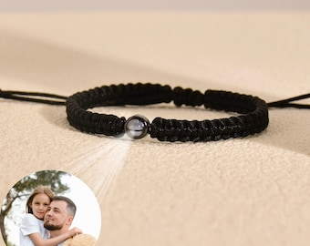 Photo Projection Bracelet Personalize Projection Photo Bead Bracelet Handmade Minimalism Picture Projection Charm Bracelets Gift for Her Him