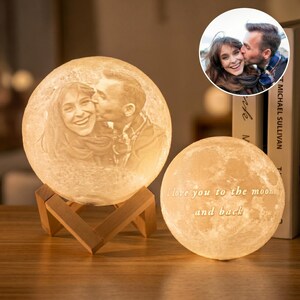 Aangepaste foto 3D-maanlamp, gepersonaliseerde foto afgedrukt maannacht maanlamp, personalisatie maanmaanlamp, cadeaus voor stellen, Moederdagcadeau