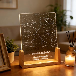 Custom Star Map by Date, Personalized Gift, Anniversary Gift for Him, The Night We Met Night Light, Birthdays Gift for Her, Couples Gift