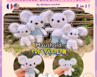 CROCHET PATTERN - Maushold Pokemon Amigurumi - PDF file - French - English - Famignol Plush Pattern - Cute Mice