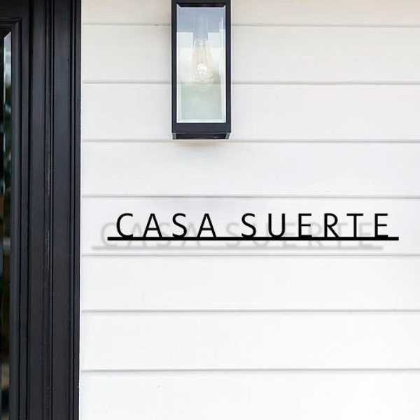 Kundenspezifisches modernes Metallcasa-Namensschild für Haus im Freien, Hausnamenschild, Outdoor-Hausname, personalisiertes Villa-Namensschild