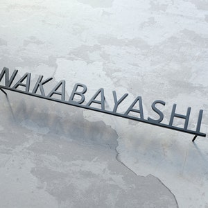 May include: Black metal sign with the name "NAKABAYASHI" in raised letters.