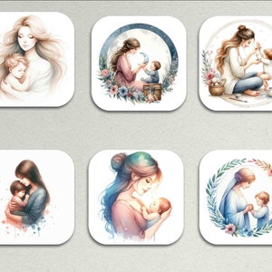 Watercolor Cute Mother’s Day Clipart, 28 Mother and Child Images for ...