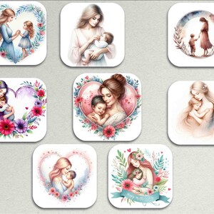 Watercolor Cute Mother’s Day Clipart, 28 Mother and Child Images for ...