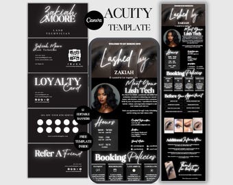 Lash Acuity Scheduling Template Lash Tech Website Template Acuity Lash Booking Site Lash Stylist Acuity Business Site Template Black Acuity