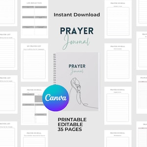Prayer Journal Printable Prayer Planner Printable Bible Study Planner Bible Prayer Journal Gratitude Journal  Daily Prayer Planner
