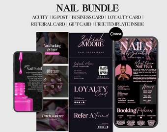 Acuity Nail Tech Scheduling Template Bundle Acuity Nail Booking Site Acuity Black Nail Website Acuity Template Site Editable Acuity NailTech