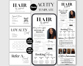 Minimalist Hair Acuity Scheduling Template Hairstylist Acuity Website Template Hair Schedule Acuity DIY Hairstylist Booking Site Hair Acuity