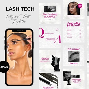 Lash Tech Artist Instagram Template Lash Stylist Post Templates Lash Tech Instagram Post Lash Extension Post Lash Tech Social Media