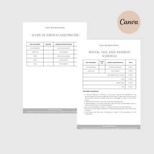 Party Rental Contract Event Rental Agreement Chair Rental Agreement Tent Rental Agreement Party Rental Waiver Bar Rental Contract CANVA image 5