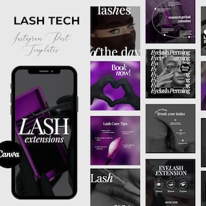 Lash Tech Artist Instagram Template  Lash Stylist Post Templates  Lash Tech Instagram Post  Lash Extension Post  Lash Tech Social Media