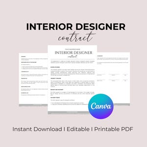 Interior Designer Client Contract  Interior Design Services Agreement  Client-Designer Agreement Template Interior Decorating Contract Canva