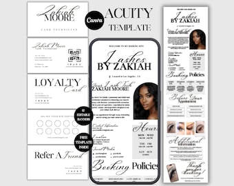 Lash Acuity スケジュール管理ウェブサイト Lash Tech テンプレート Acuity ラッシュ予約サイト Acuity Lashes Canva Acuity テンプレート ラッシュスタイリストサイト Acuity
