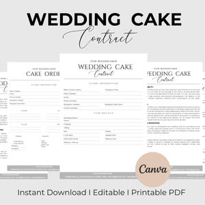 Hochzeitstorte Vertrag Bäckervertrag Gastro-Übereinstimmungs-Formular für Bäcker Hochzeitstorte Bestellung Hochzeitstorte Vereinbarung Instant Download