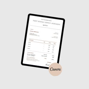 Party Rental Contract Event Rental Agreement Chair Rental Agreement Tent Rental Agreement Party Rental Waiver Bar Rental Contract CANVA image 6