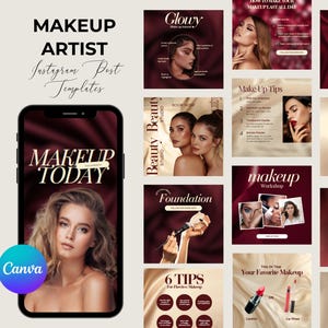 Makeup Artist Instagram Templates  MUA Social Media Templates  Makeup Artist Branding  Beauty Salon Templates  Makeup Artist Posts