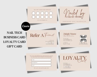 Boho visitekaartje voor nagelstyliste, visitekaartje voor nagelstyliste, QR-code voor sociale media, Instagram visitekaartje voor nagelartieste, Canva-sjabloon, minimalistisch