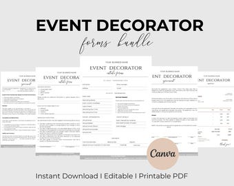 Event Decorating Services Contract Template  Editable Event Planner Contract Template  Event Planning Forms Event Decor Contract CANVA