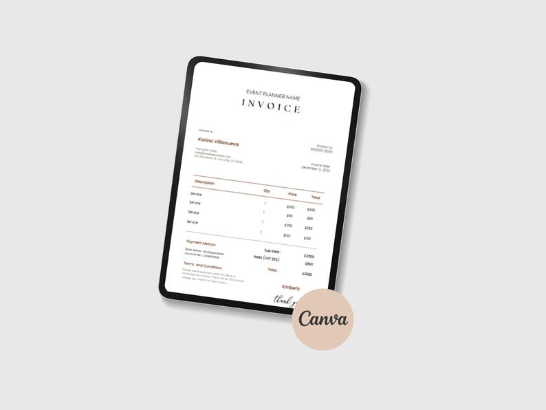 Event Planner Contract Template Event Planner Client Forms Wedding Planning Contract Event Planner Agreement Canva Template Instant Download image 5