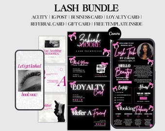 Lash Acuity スケジュールテンプレートバンドル Lash ウェブサイト Acuity 高級予約サイト Acuity Lash Tech Canva まつ毛DIYテンプレート Lash 予約サイト
