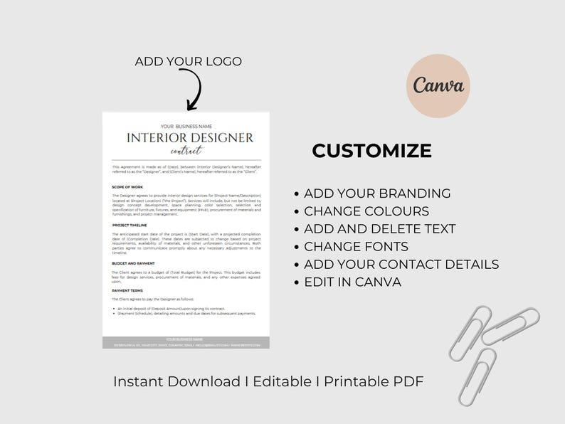 Interior Designer Client Contract Interior Design Services Agreement ...