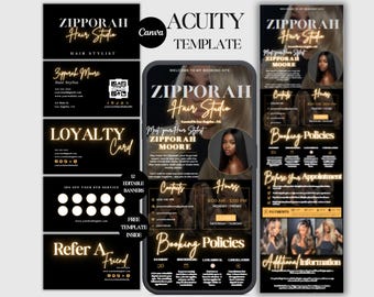 Hair Acuity Bookings Site Acuity Scheduling Template Hair Schedule Acuity Editable Hair Tech Acuity Canva Hairstylist Website Acuity Booking