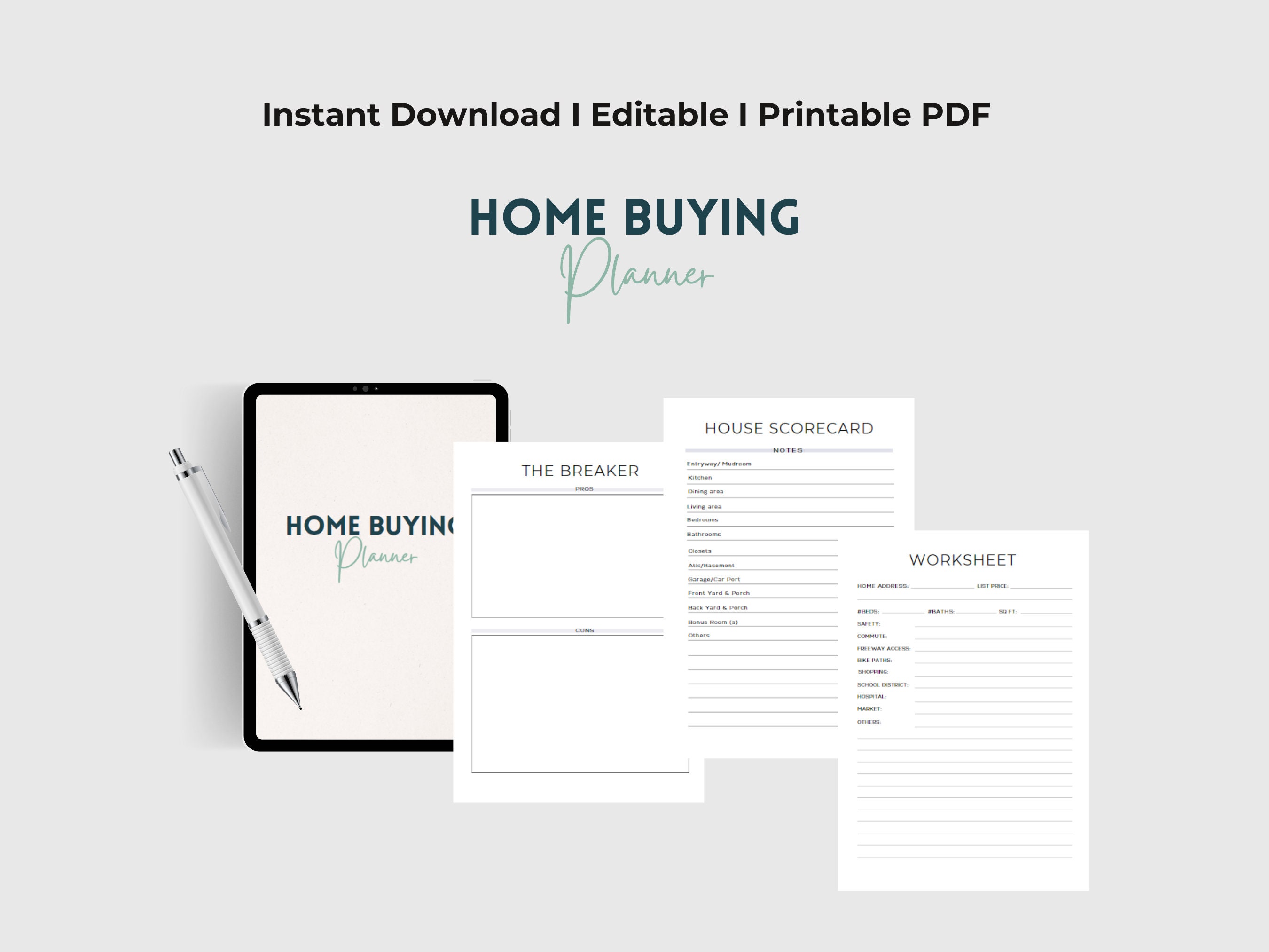 Home Buying Planner House Hunting Checklist Home Hunting Checklist Home ...