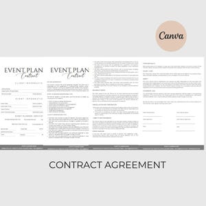 Event Planner Contract Template Event Planner Client Forms Wedding Planning Contract Event Planner Agreement Canva Template Instant Download image 4