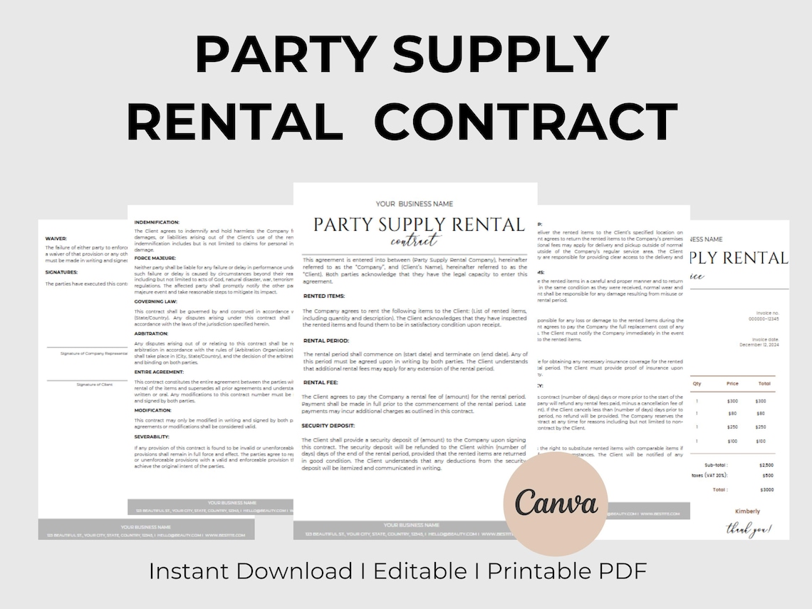 Image 5 for Party Equipment Rental Agreement Template