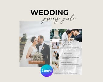 Wedding Photography Pricing Template  Wedding Pricing Guide List   Photographer Price Guide  Canva Template  Instant Download