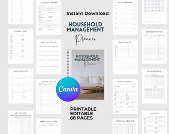 Household Planner | Printable Household Management Binder | Household ...