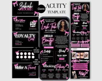 Lash Acuity Scheduling Website Acuity Lashing Booking Site Acuity Lashes Canva Acuity Template Lash Stylist Site Acuity Lash Tech Template