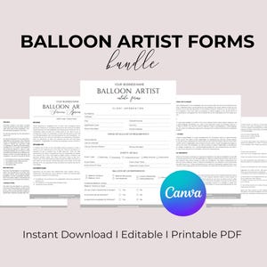 Offre groupée d'artiste de ballons Contrat d'artiste de ballons modifiable Menu de ballons Feuille de prix des guirlandes de ballons Service d'artiste de l'arche de ballons