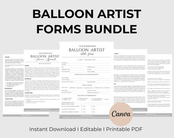 Paquete de negocios para artistas de globos Acuerdo editable para artistas de globos Menú de globos Hoja de precios de guirnaldas de globos Servicio para artistas de arcos de globos