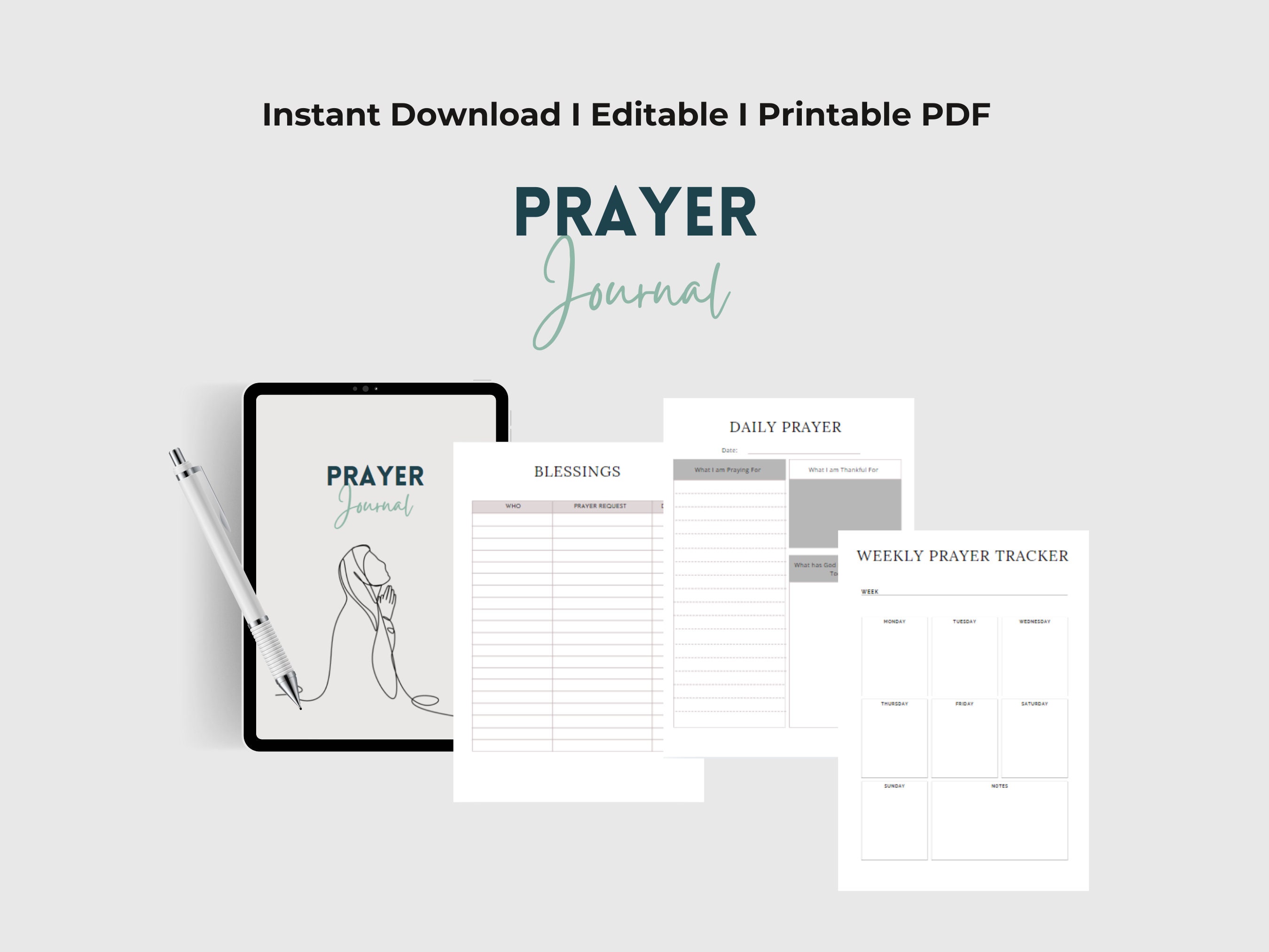 Prayer Journal Printable Prayer Planner Printable Bible Study Planner ...