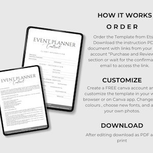 Event Planner Contract Template Event Planner Client Forms Wedding Planning Contract Event Planner Agreement Canva Template Instant Download image 6