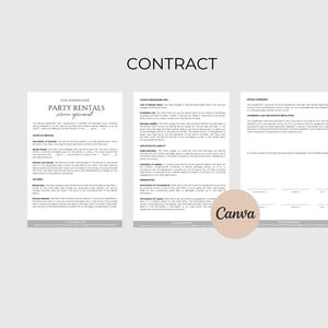 Party Rental Contract Event Rental Agreement Chair Rental Agreement Tent Rental Agreement Party Rental Waiver Bar Rental Contract CANVA image 4