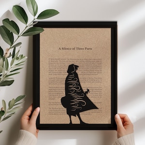 Wood Wall Art - The Name of the Wind Book Page Art - First Chapter: A Silence of Three Parts - Patrick Rothfuss Quote- Multilayered 3D Frame