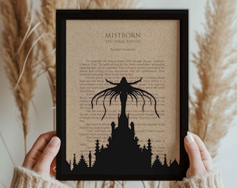 Mistborn Wood Book Page Art - Wood Wall Art - First Chapter - Brandon Sanders Quote- Multilayered 3D Frame