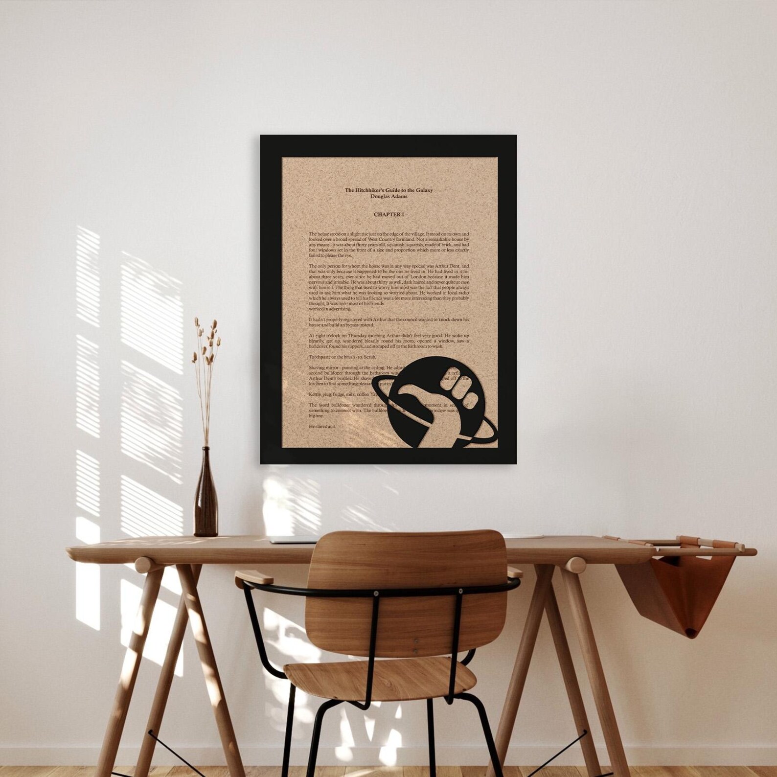 Wood Wall Art - the Hitchiker's Guide to Galaxy - Book Page Art - First ...