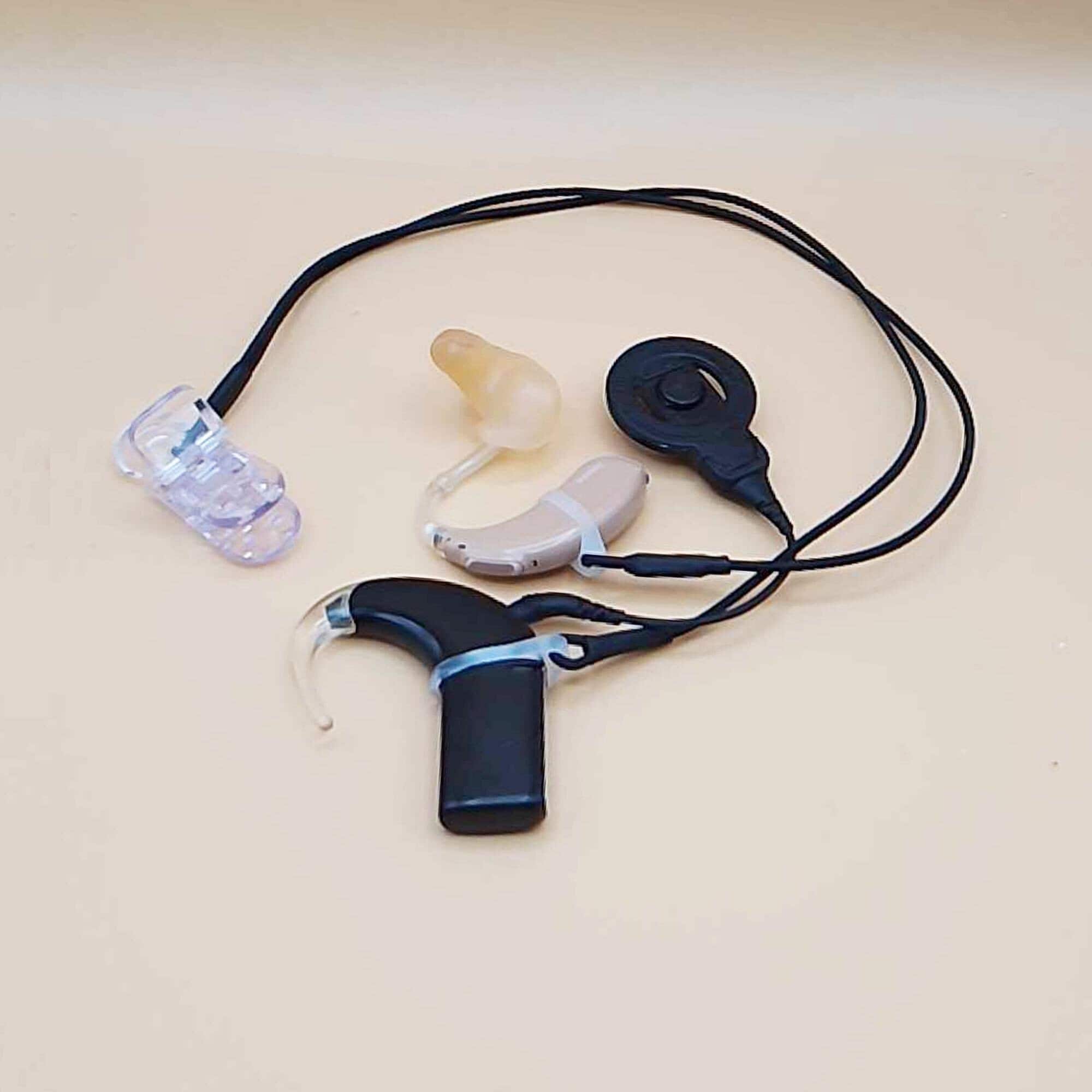 Solid Black Bilateral Retention Cord Hearing Aid Cochlear Implant ...