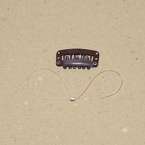 Barrette à cheveux avec cordon de sécurité kanso baha osia adhear - barrette marron foncé