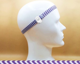 Purple chevron baha headband unilateral Baha, Ponto, Adhear non-grip