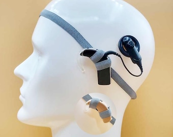 Gray | non-grip Headband for Hearing Aids or cochlear implant
