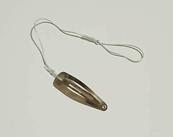 Metal Retaining safety line with hair clip for baha, osia, kanso, adhear, ponto (Short) strong cord