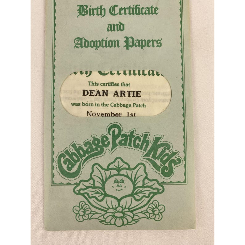 VTG Lot of 5 Cabbage Patch Kids Birth Certificate & Adoption Papers ...