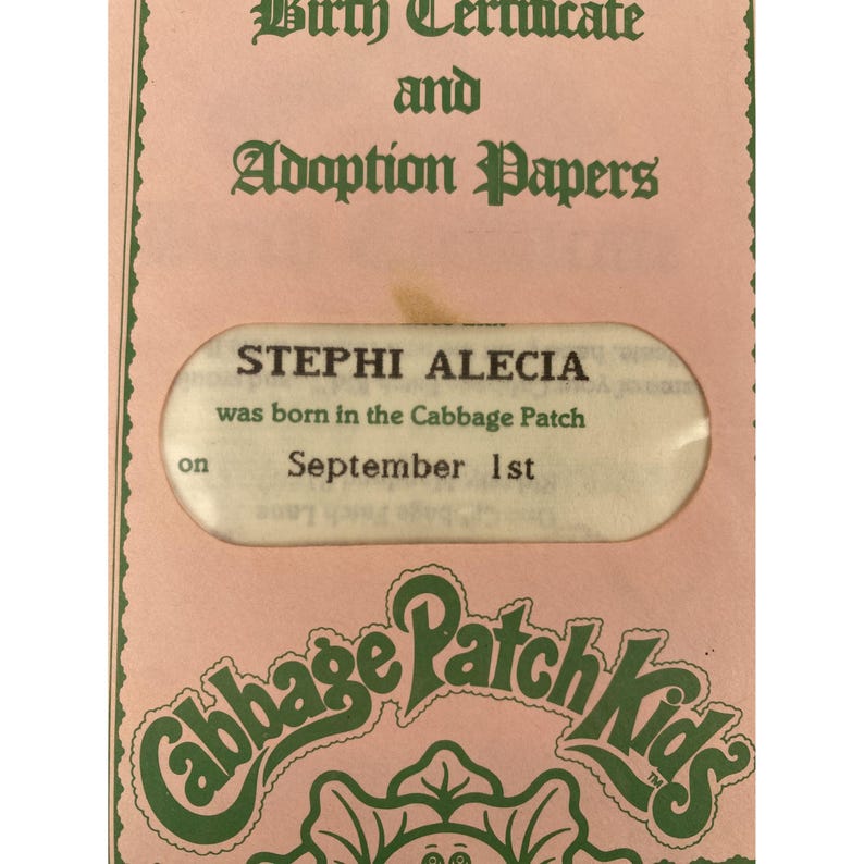 VTG Lot of 5 Cabbage Patch Kids Birth Certificate & Adoption Papers ...