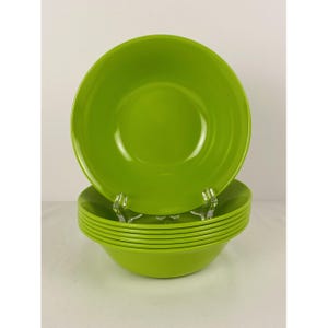 VTG Set of 7 Texas Ware Melamine Lime Green Dessert & Berry Bowls